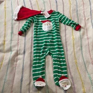 NWT Carter’s Santa zip up onesie with Santa hat size 9M